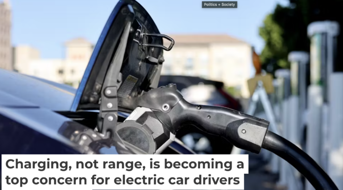 A Nissan Leaf charges at a station in Pasadena, Calif., on Sept. 23, 2024. Mario Tama/Getty Images
